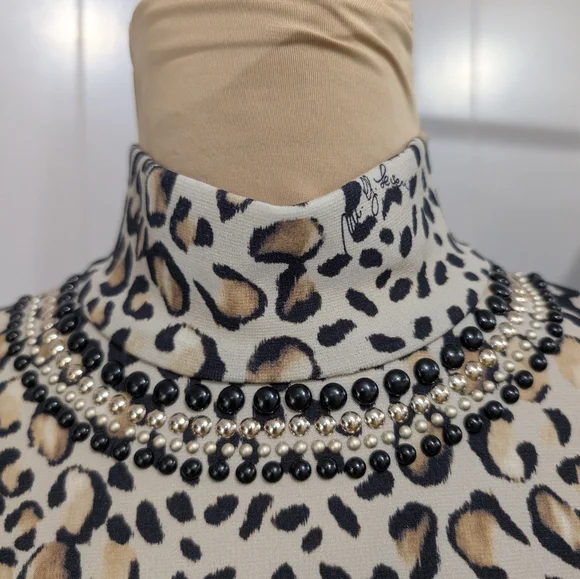 maria grazia severi leopard print Signature dress Size 42 It US 6 - Picture 5 of 11